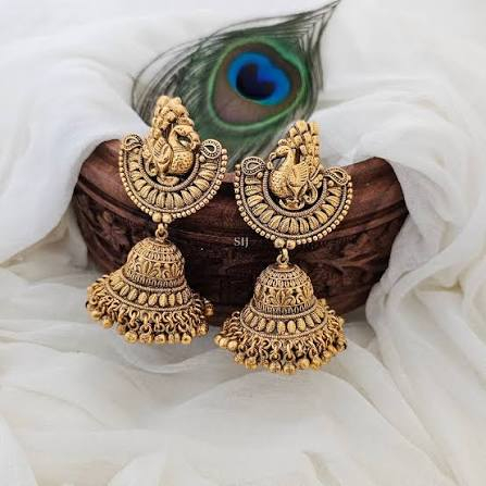 Gold Jhumka Earrings