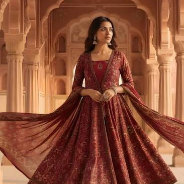 Women's Anarkali Kurta Set with Dupatta